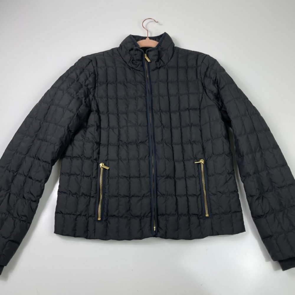 J. Crew Black Quilted Puffer Jacket Size Medium - Picture 4 of 10
